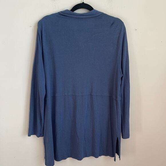 J. Jill Lyocell blend button down long sleeve jersey knit tunic sz L - Picture 7 of 7